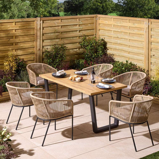 Oslo 6 Seat Dining Set - 160cm Table - Garden Shop Online