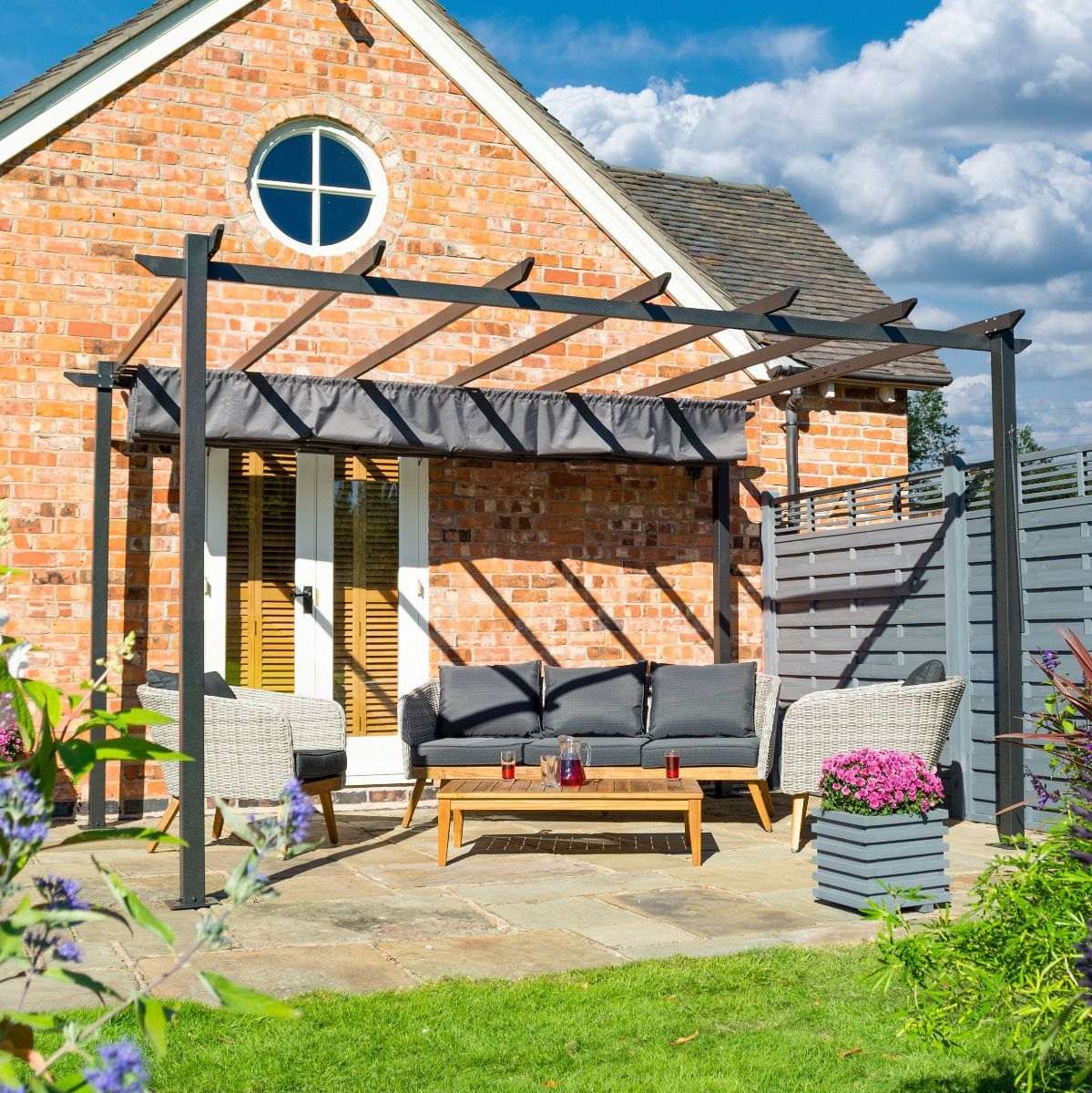 Rowlinson Venetian Canopy 4x3 Grey - Garden Shop Online