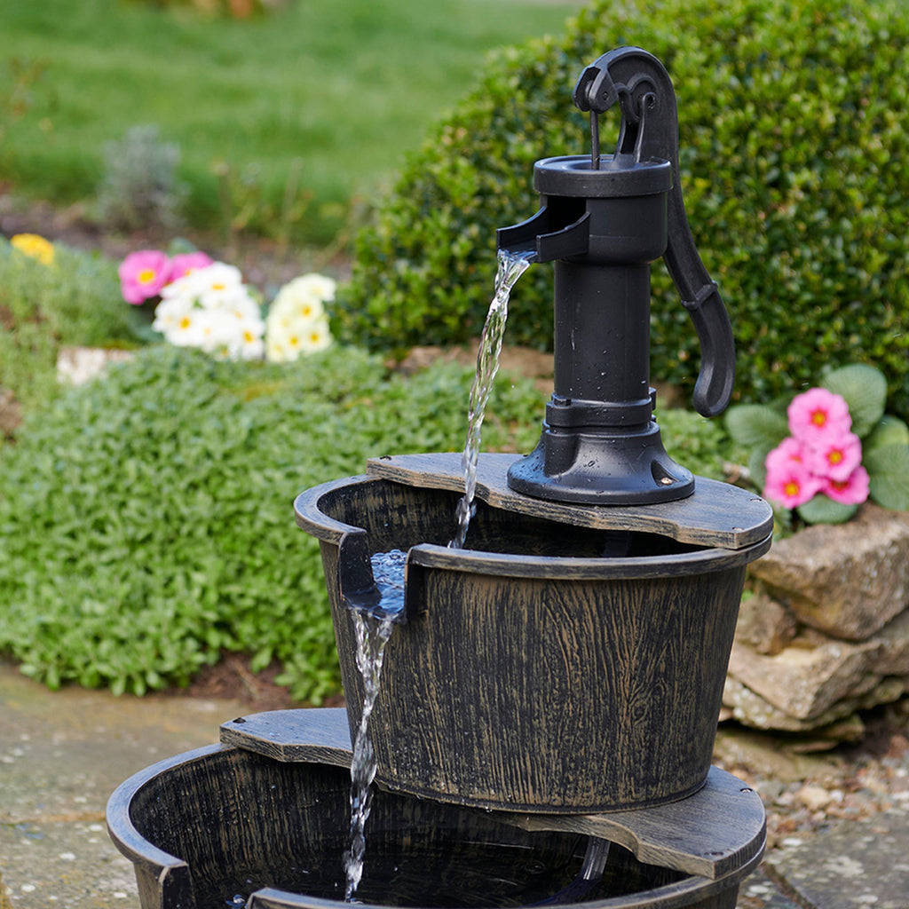 Solar Barrel Fountain - Garden Shop Online