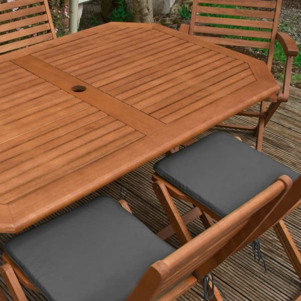 Rowlinson Plumley 6 Seat Dining Set - Grey - Rowlinson Plumley 6 Seat Dining Set - Grey - Garden Dining Set