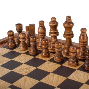 Manopoulos Classic 2 in 1 Chess/Backgammon Games Set in Walnut - Small - Garden Shop Online