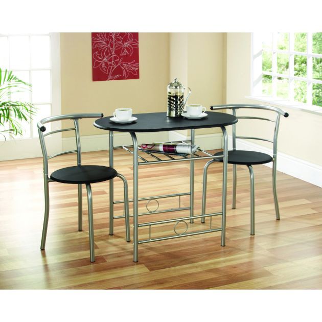 Compact Dining Set - Black/Silver - Garden Shop Online