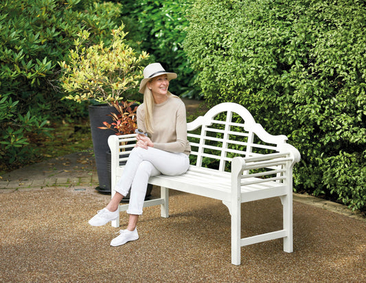 Greenhurst Lutyens Style Garden Bench - Forest White