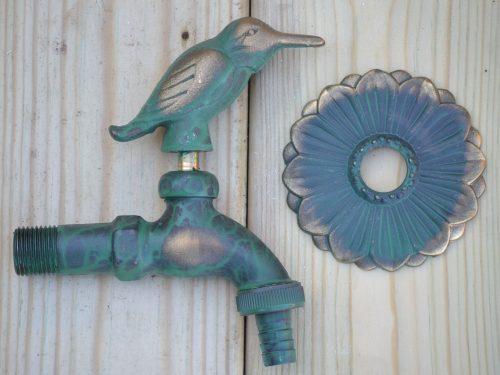 Kingfisher Ornamental Verdigris Garden Tap