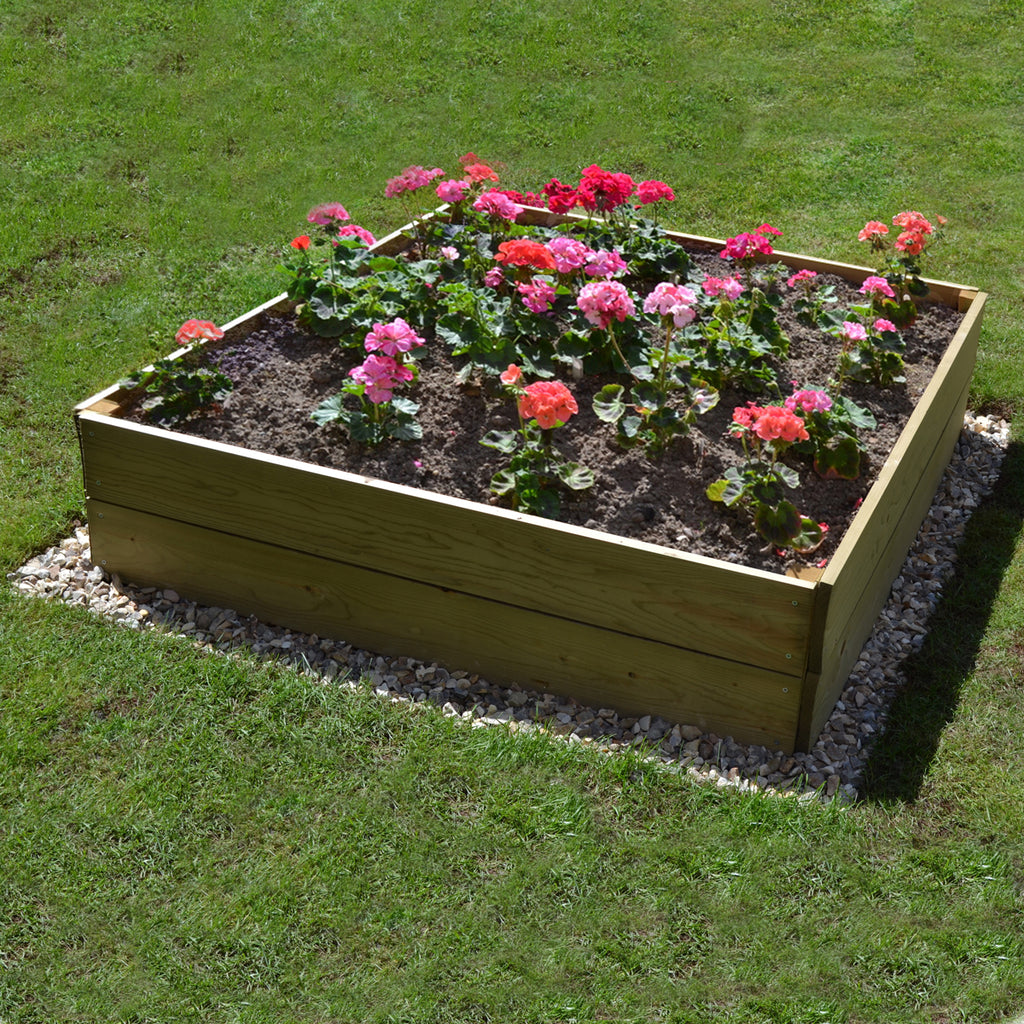 Square Raised Bed 30cm High, 120 x 120cm - Garden Shop Online