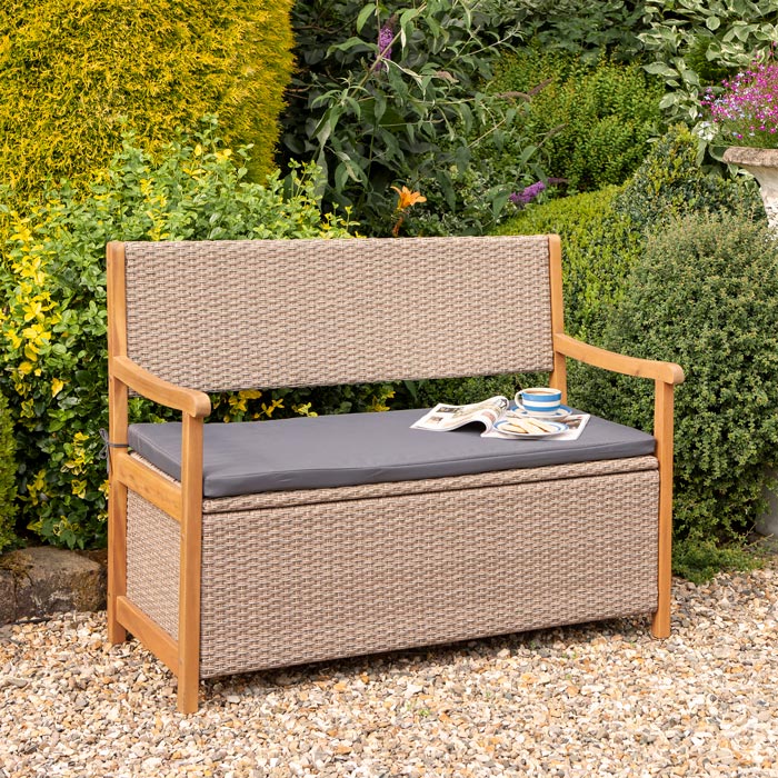 Rowlinson Rattan Bench - Natural - Garden Shop Online