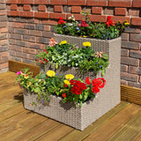 Natural Rattan Weave Tier Planter