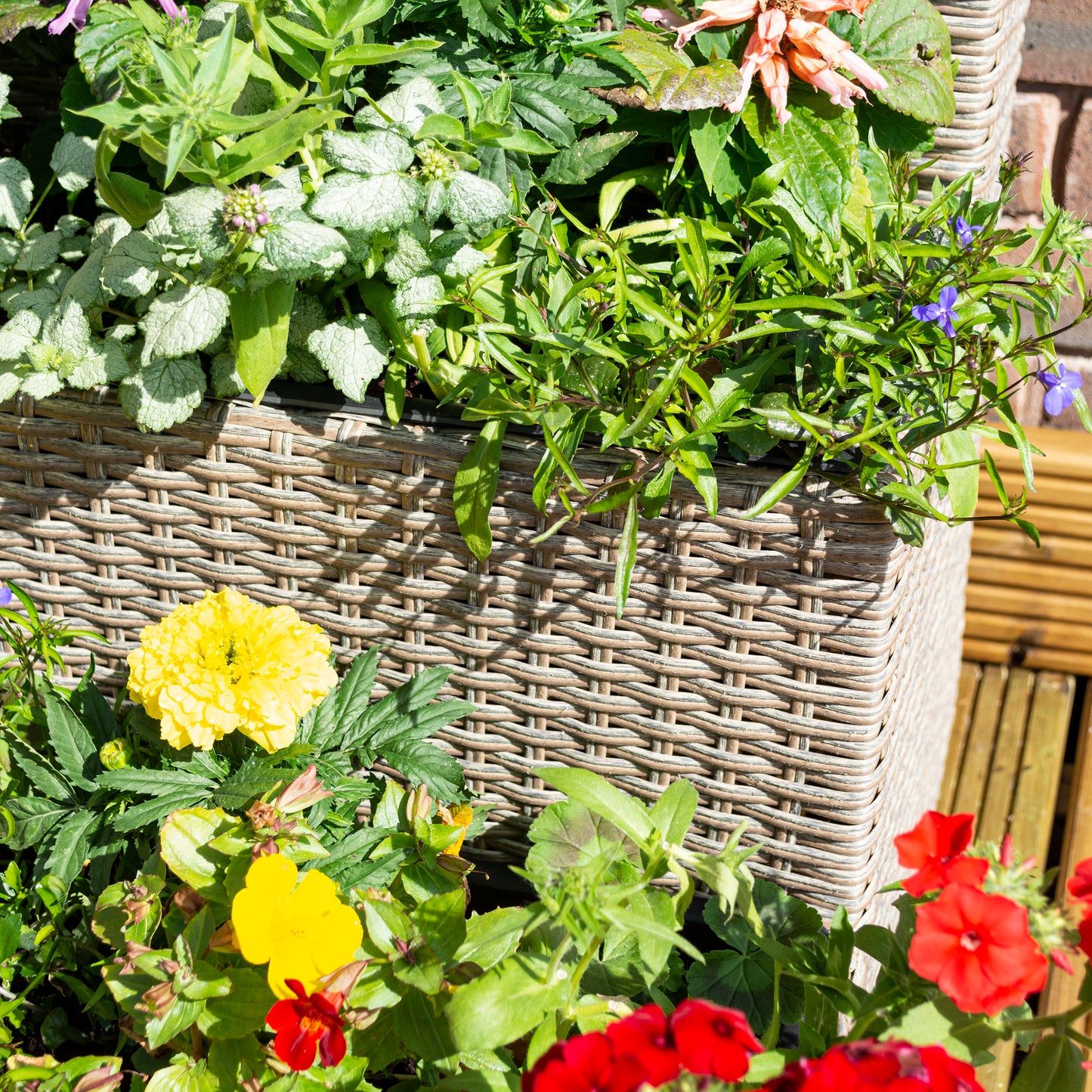 Natural Rattan Weave Tier Planter