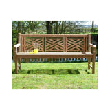 Oxford Cross Weave Back Teak Garden Bench 180cm