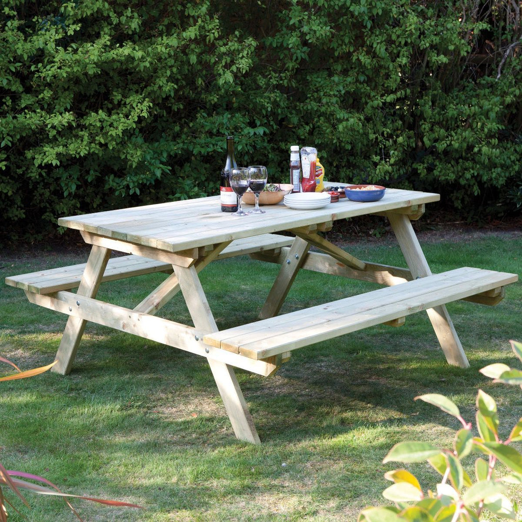 Rowlinson 6ft Picnic Bench - Garden Shop Online