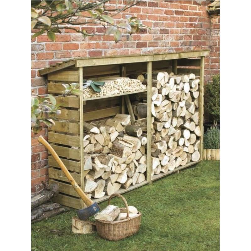 Rowlinson Log Store 2 Sizes - Wooden Garden Sheds