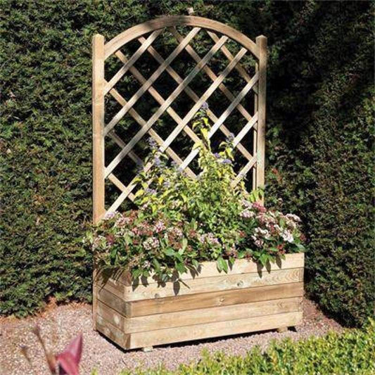 Rowlinson Rectangular Planter And Lattice - Garden Planters