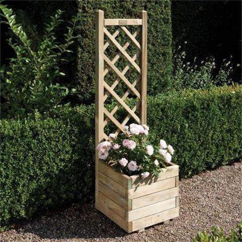 Rowlinson Square Planter & Lattice - Garden Planters